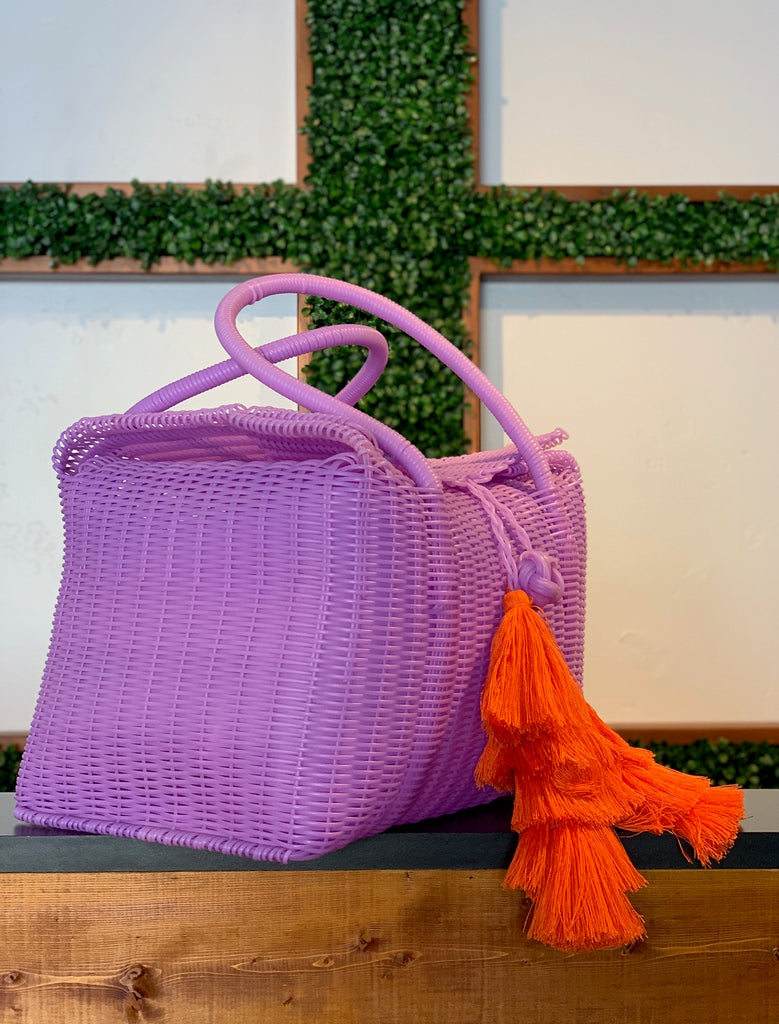 2502 - Woven Purple Picnic Basket